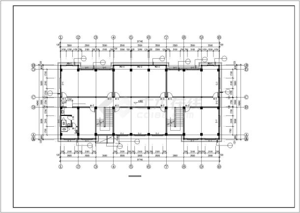 5层办公楼建筑施工平面详图-图二