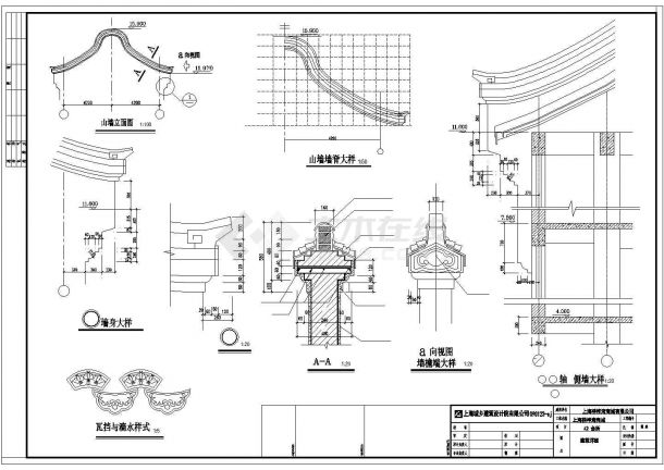 上海桥梓湾商城会所仿CAD古建筑设计施工图-图二