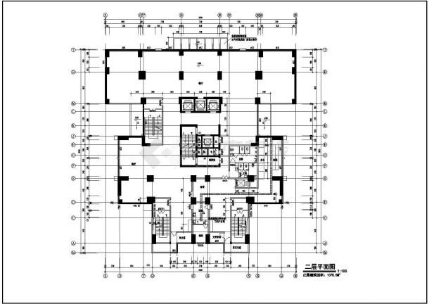 某高层综合楼CAD框架结构设计施工图-图二