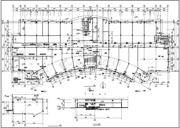 某商业综合楼框架结构CAD设计施工图-图二