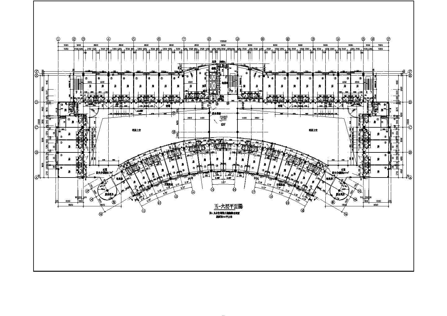 某商业综合楼框架结构CAD设计施工图