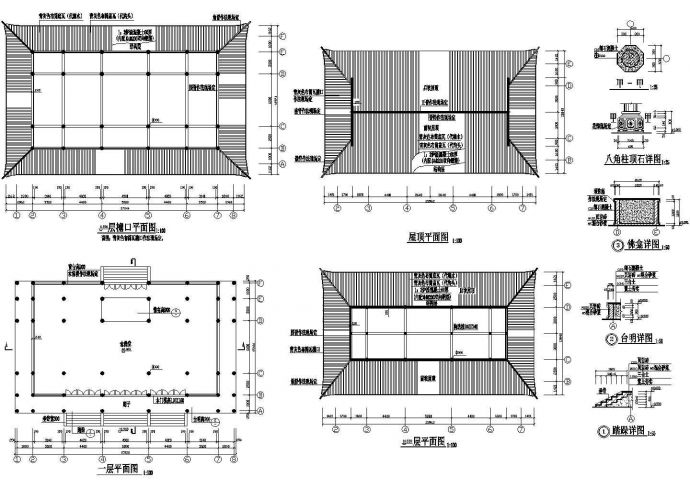 某套完整CAD古建筑设计施工图_图1