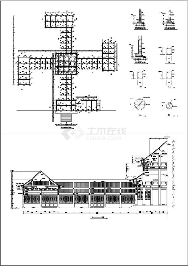 某罗汉堂CAD设计建筑图施工图-图一