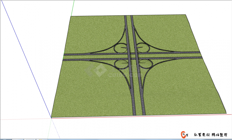 设计新颖道路立交桥的SU模型-图二