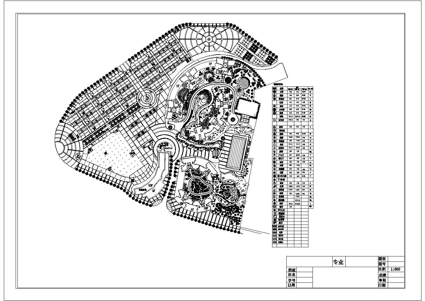 某广场规划CAD建筑设计图纸