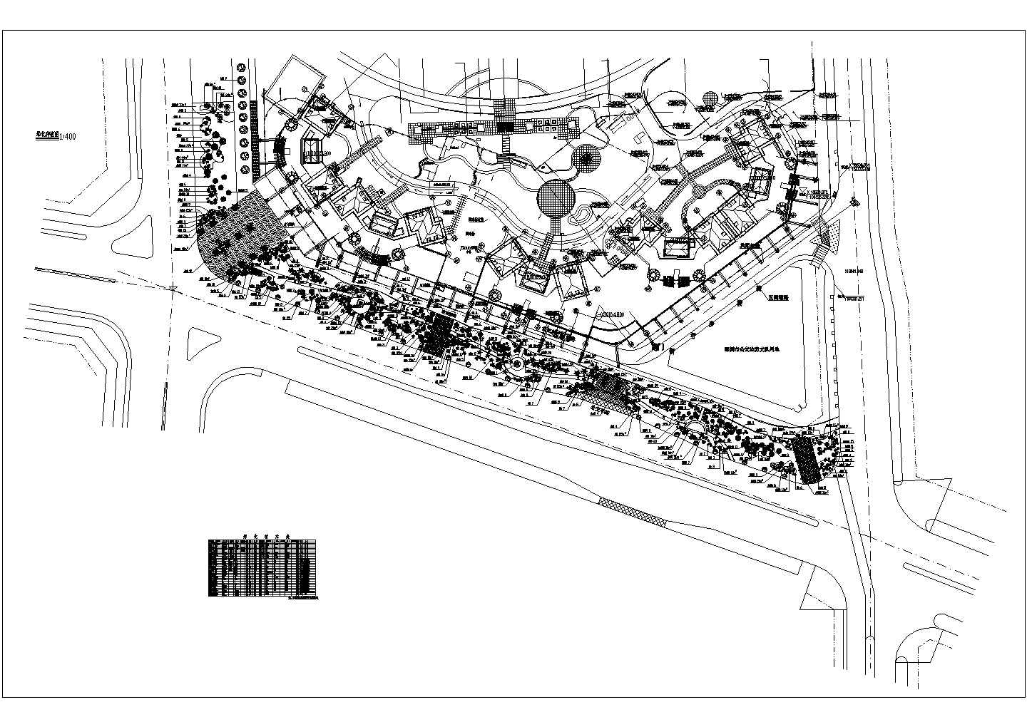 某世纪村总图绿化CAD景观设计图