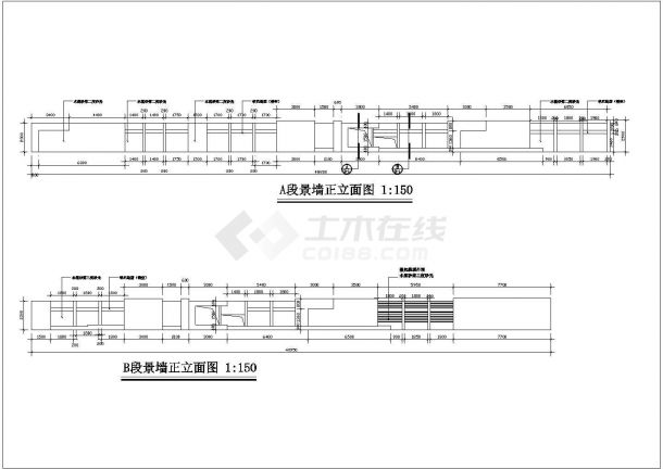 某大渡河路围墙改造CAD建筑设计施工图-图一