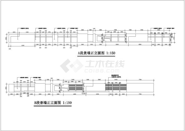 某大渡河路围墙改造CAD建筑设计施工图-图二