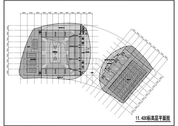 某郫县文化中心体育中心-体育馆设计CAD图纸-图二