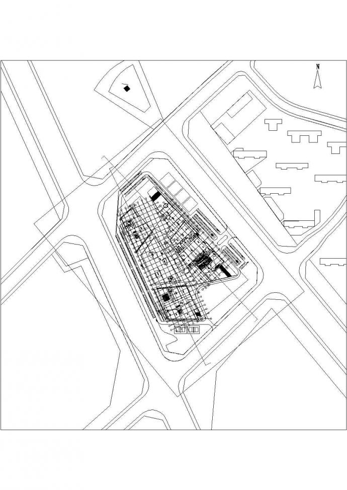 某东莞市民中心工人文化宫-一层平面图CAD建筑设计图纸_图1