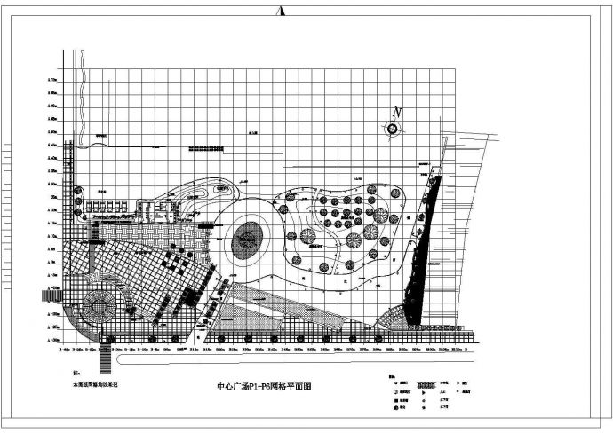 某中心广场CAD景观设计平面图_图1