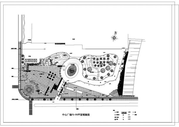 某中心广场CAD景观设计平面图-图二