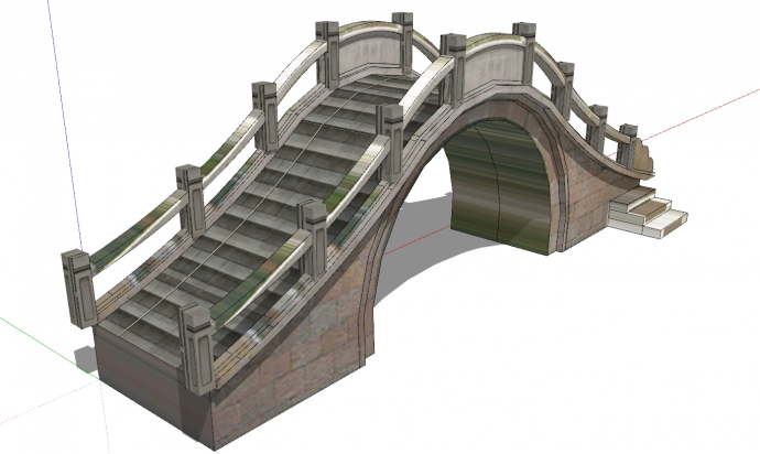 古代质朴风典雅拱桥su模型_图1