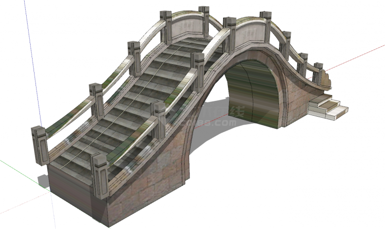古代质朴风典雅拱桥su模型-图一