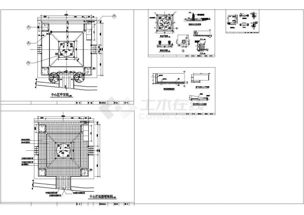 某综合性广场CAD建筑设计全套施工图-图二