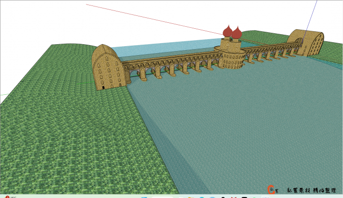 大型欧式古典风格多样化拱桥su模型_图1