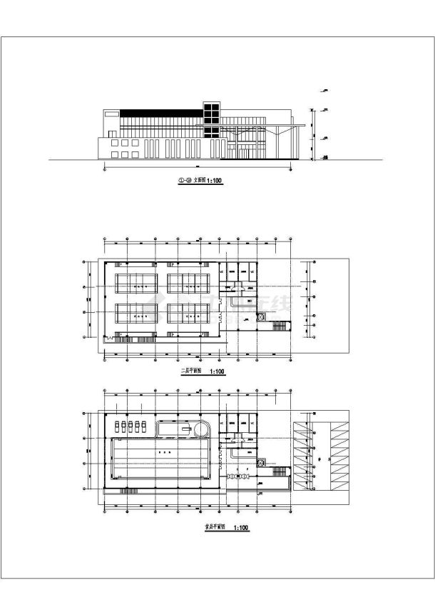 某地区一套小型建筑设计参考CAD图-图二