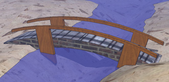 欧式古典石制木护栏拱桥su模型_图1
