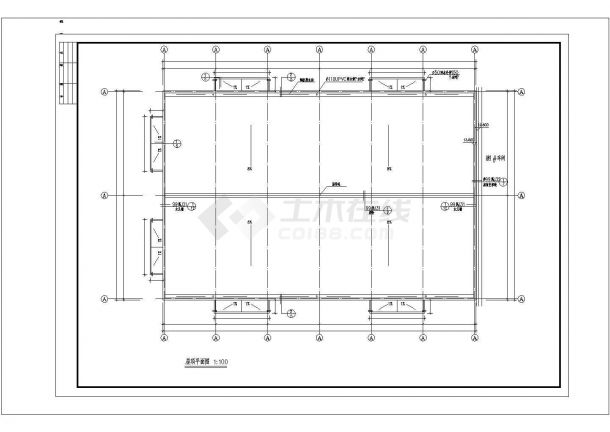 某厂房两车间建筑cad非常标准图纸-图一