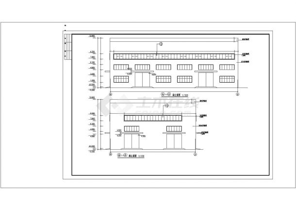 某厂房两车间建筑cad非常标准图纸-图二