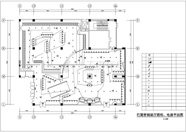 某博物馆CAD电气设计施工图-平面图-图二