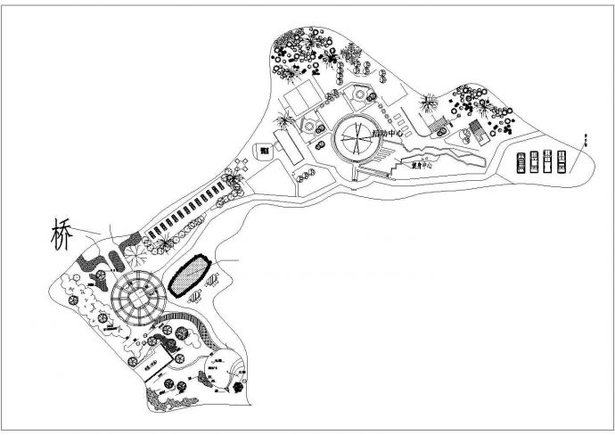 某公园绿化CAD景观施工设计图_图1