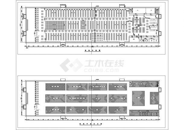 青岛市某个超市建筑设计平面CAD布置图-图二
