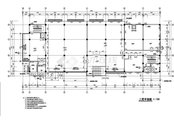 某市中心文化宫CAD室内装修设计施工图-图二