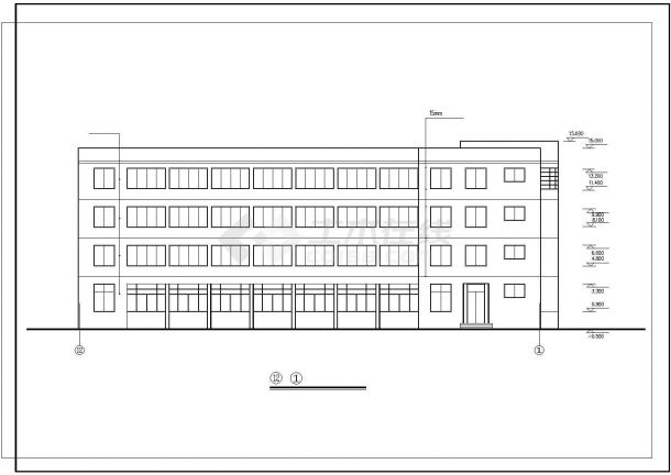 4层办公楼建筑CAD细节布置图-图一