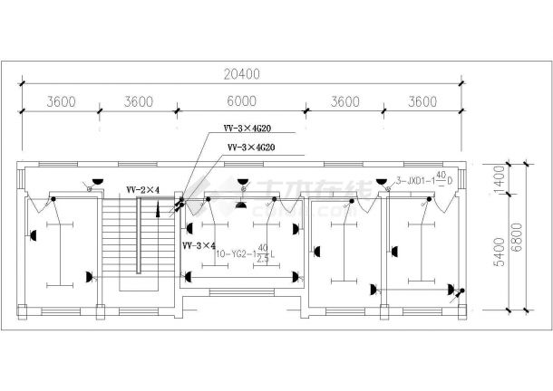 某地管理站房照明电气CAD施工图-图二