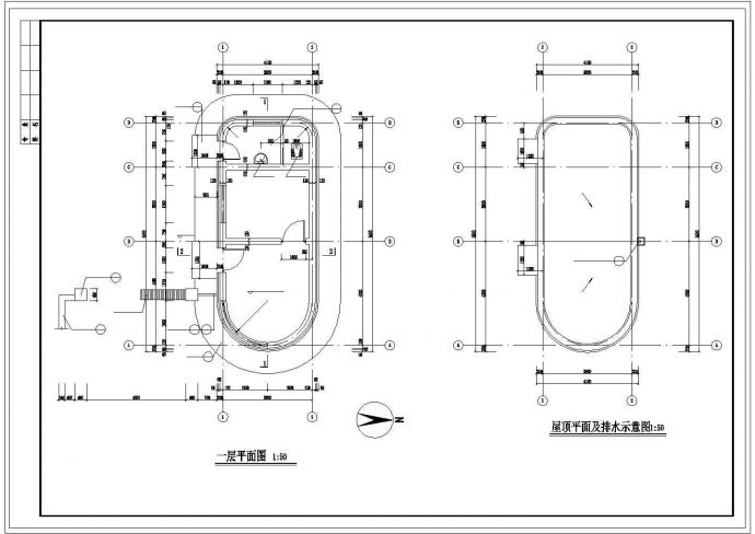 水厂厂区大门CAD平立剖面图_图1