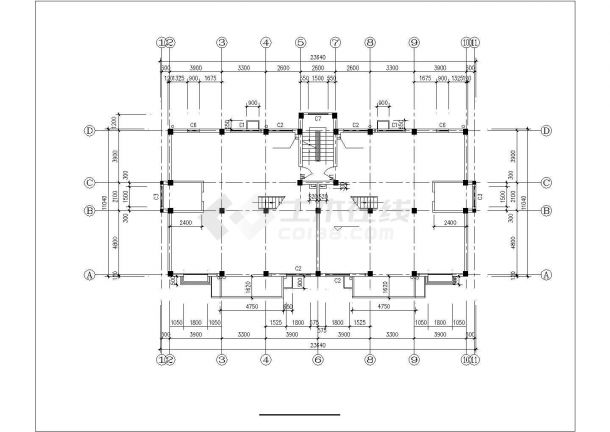 典型多层公寓楼CAD详图-图二