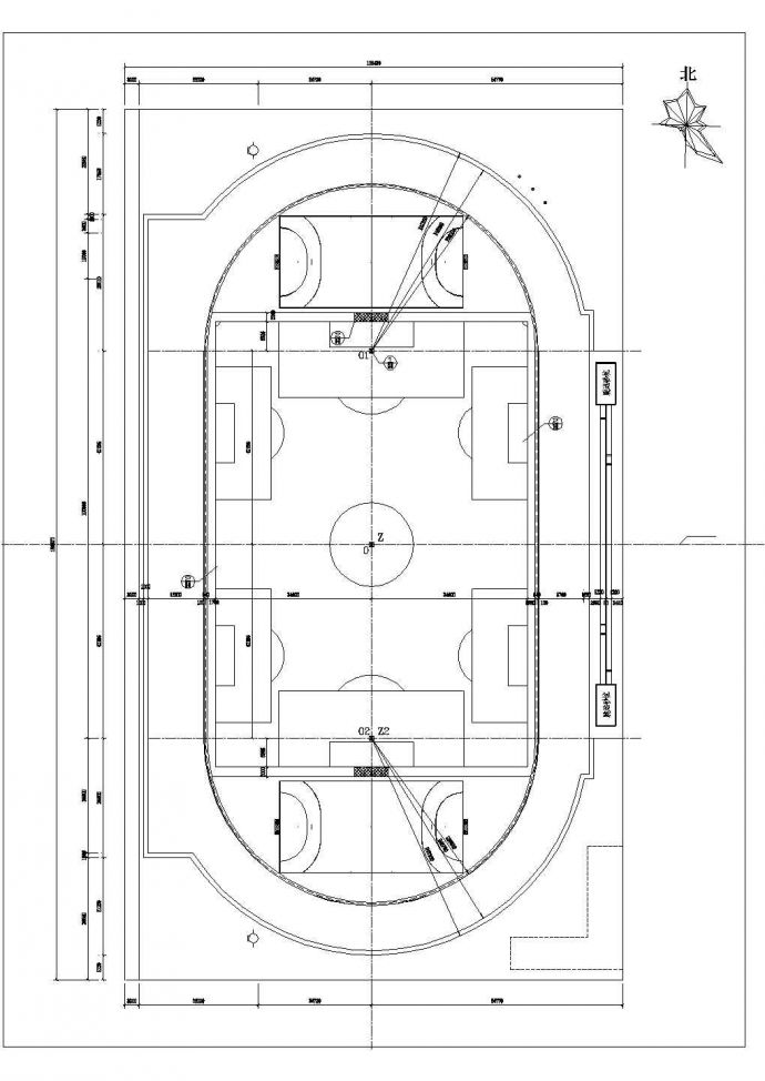 某学校运动场设计CAD施工图_图1