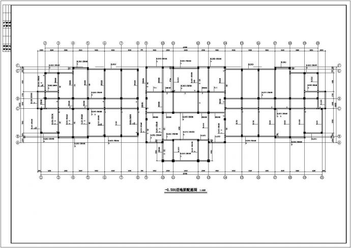 长65.9米宽18.2米5层框架办公楼结构施工图_图1