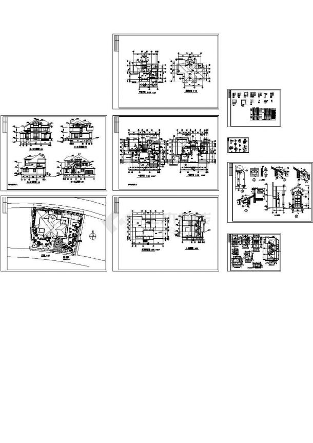 东阳别墅建筑施工装修设计CAD全套图纸-图一
