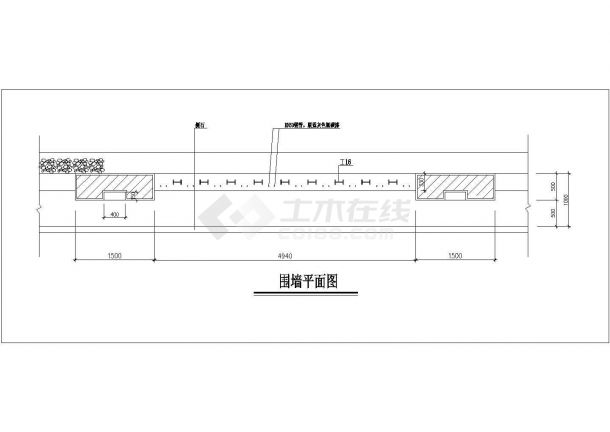 别墅围墙装修立面设计cad施工图-图一