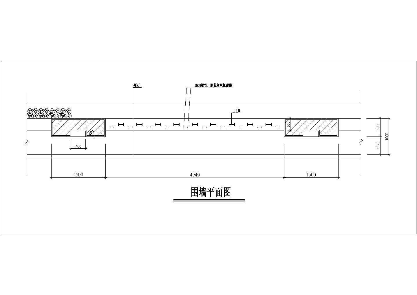 别墅围墙装修立面设计cad施工图