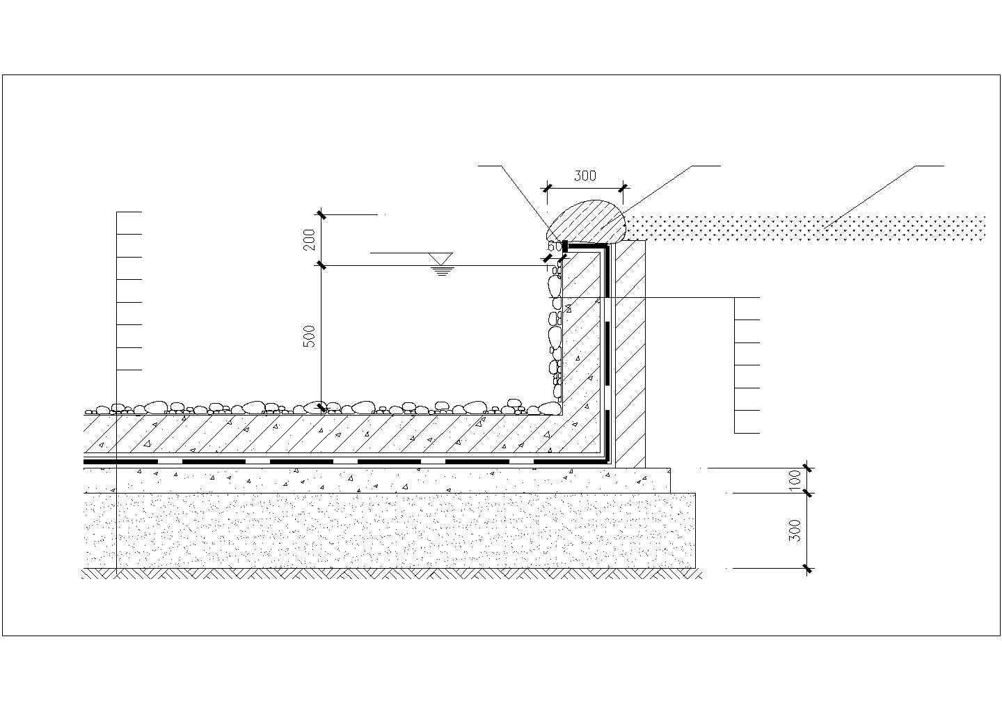 景观水池做法CAD详图