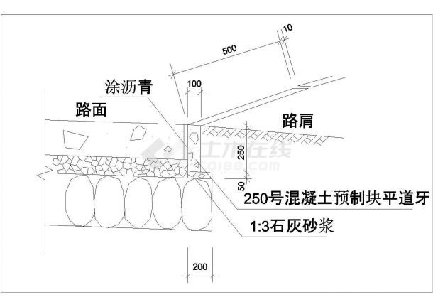 某地某段道路斷面cad設計詳圖