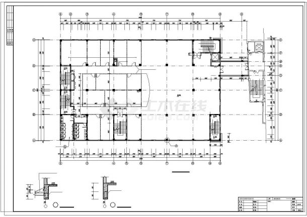 综合楼施工建筑设计cad图，共十五张-图二