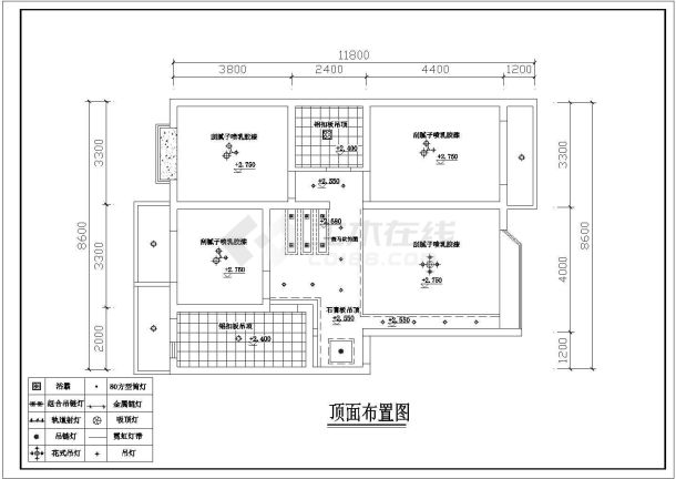 户型室内设计装修平面设计cad施工图-图一