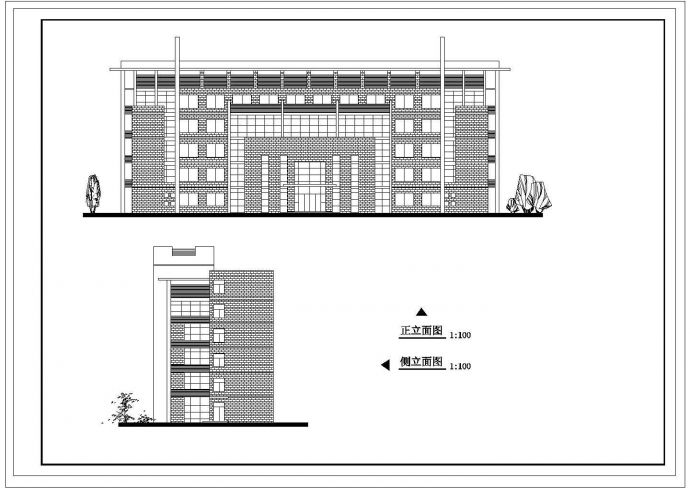 某经典6层办公楼完整建筑CAD布置图_图1