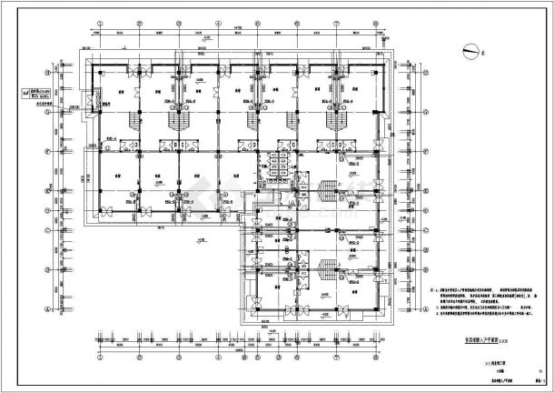 某商业街多层商业楼地暖设计cad全套施工图（含设计说明）-图二