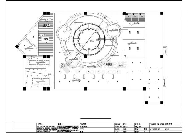某大型休闲浴室CAD室内装修设计施工-图一