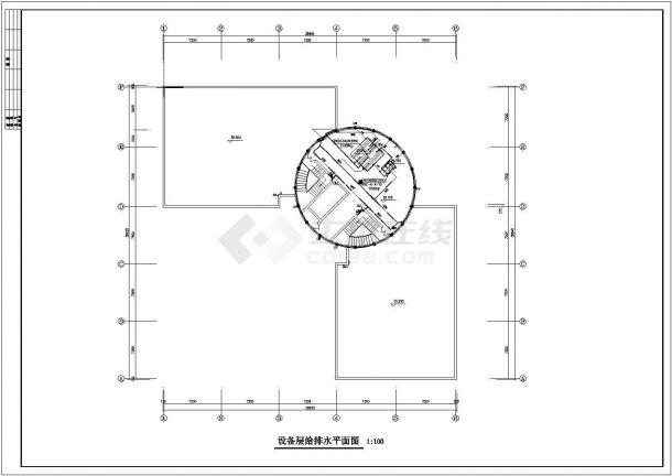 某市区V形办公楼给排水CAD详图-图二