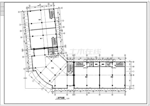 商业综合楼建筑设计CAD施工图-图二