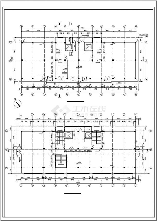 商业综合楼建筑设计CAD施工图-图一
