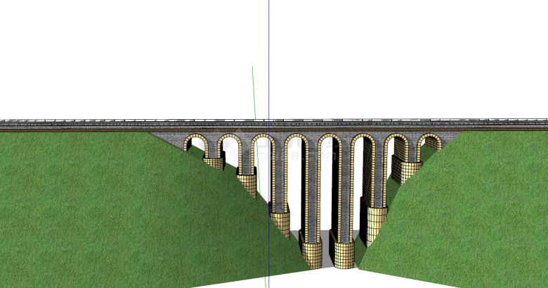 现代化跨山砼制大型桥梁su模型-图一