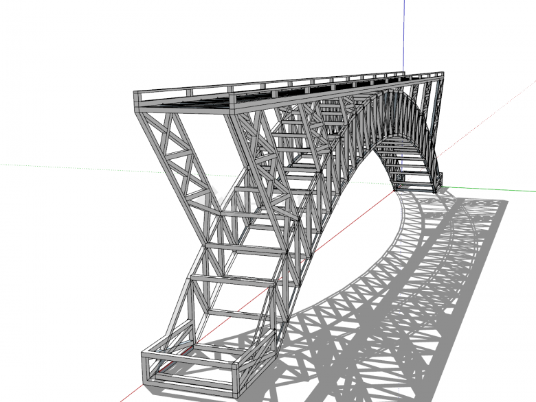 工业风钢制桥梁su模型-图一