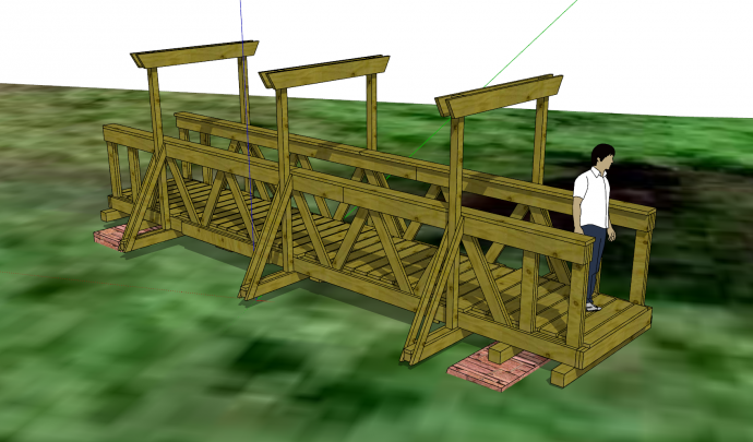 日式小型景观观光桥梁su模型_图1